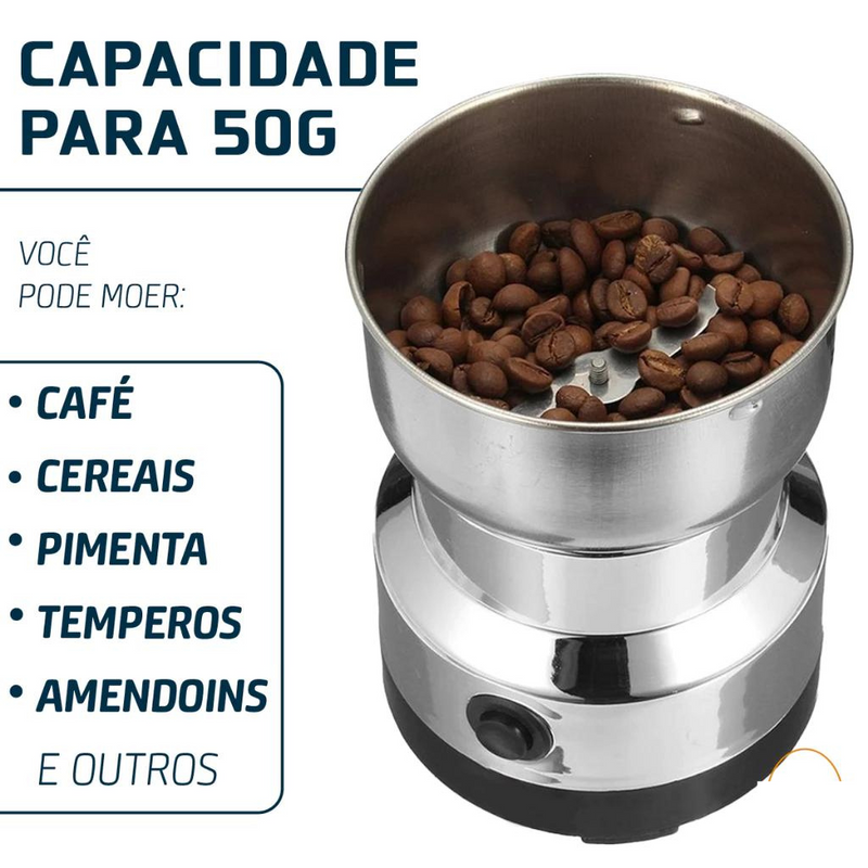 🤩Moedor Elétrico de Café / Grãos / Alimentos / Especiarias - Triturador Gourmet - Aço Inox 110V